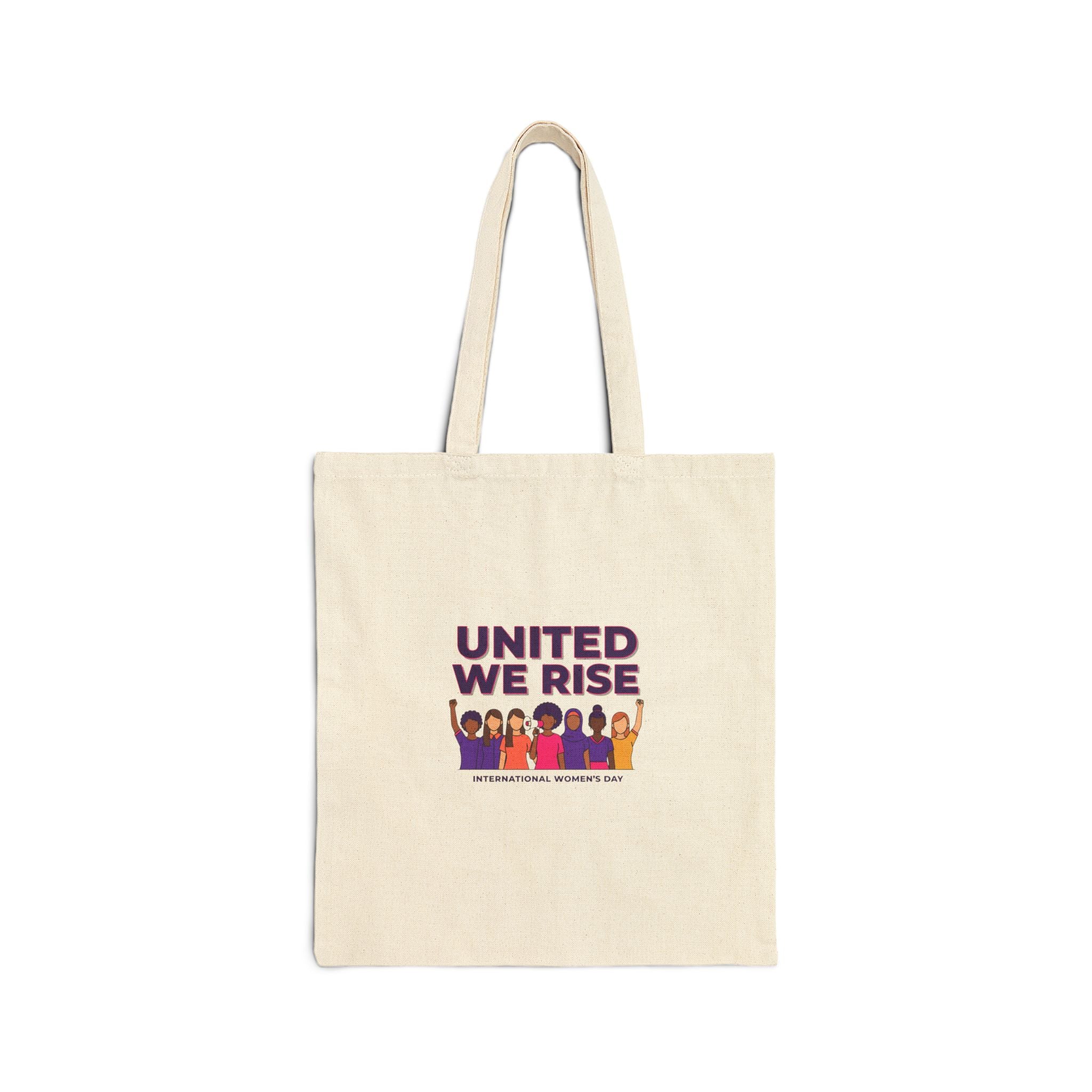 United We Rise Tote | IWD feminist slogan graphic, equality design