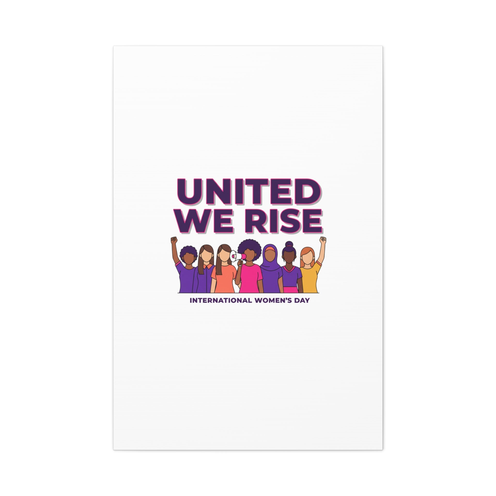 United We Rise Matte Canvas, Stretched | International Women’s Day, IWD Typography