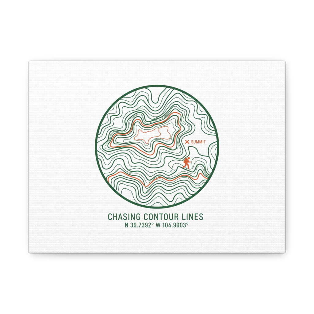 Chasing Contour Lines Topographic Canvas | topographic map print, contour line design