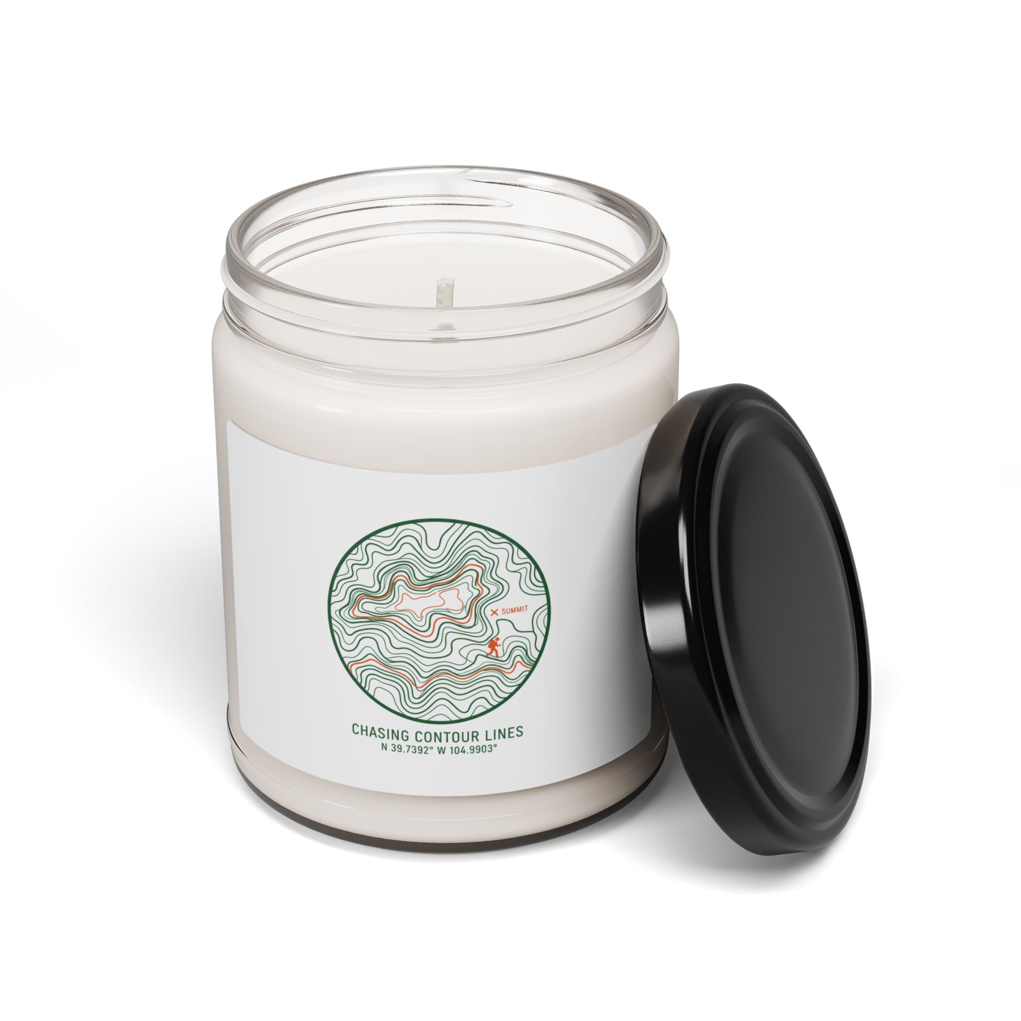 Topographic Contour Line Candle, Soy Jar Candle | Terrain Map Aesthetic