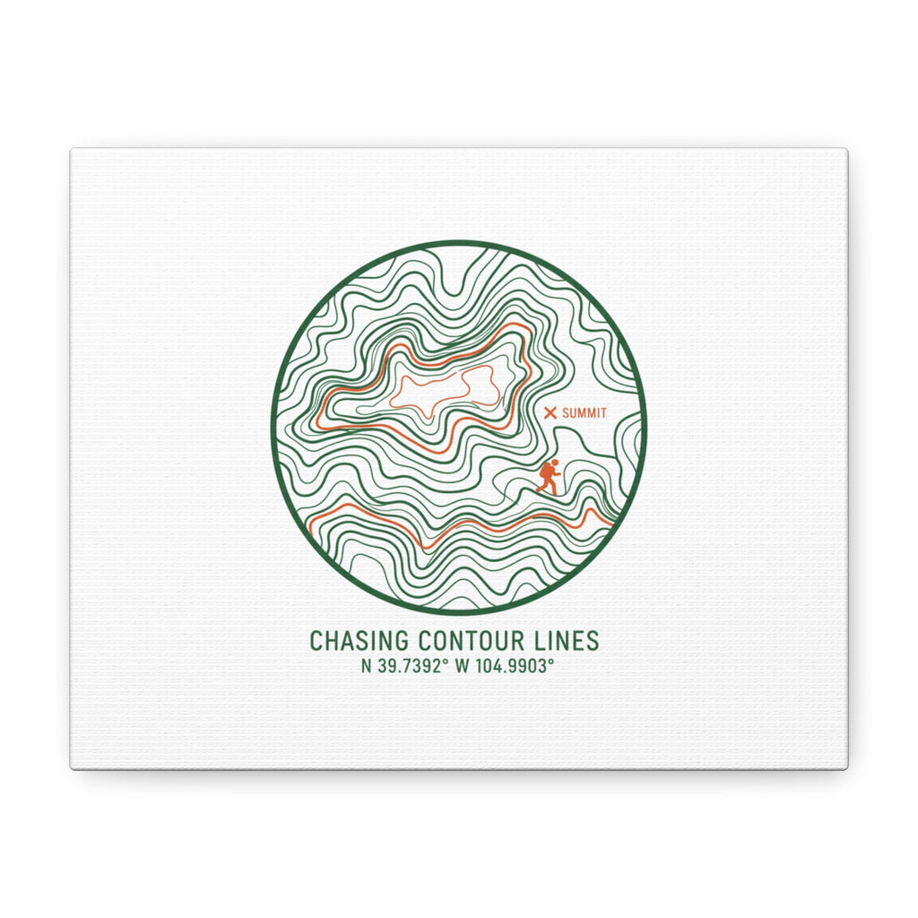 Chasing Contour Lines Topographic Canvas | topographic map print, contour line design
