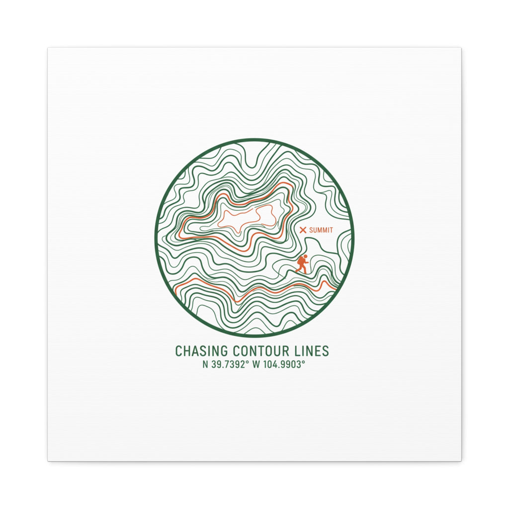 Chasing Contour Lines Topographic Canvas | topographic map print, contour line design