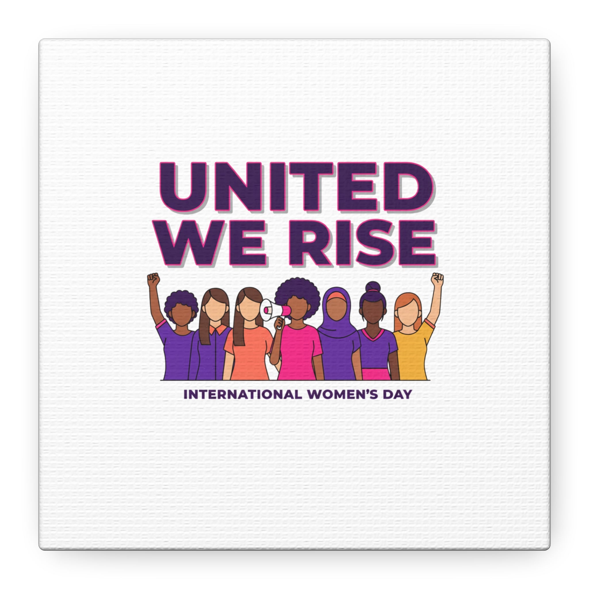 United We Rise Matte Canvas, Stretched | International Women’s Day, IWD Typography