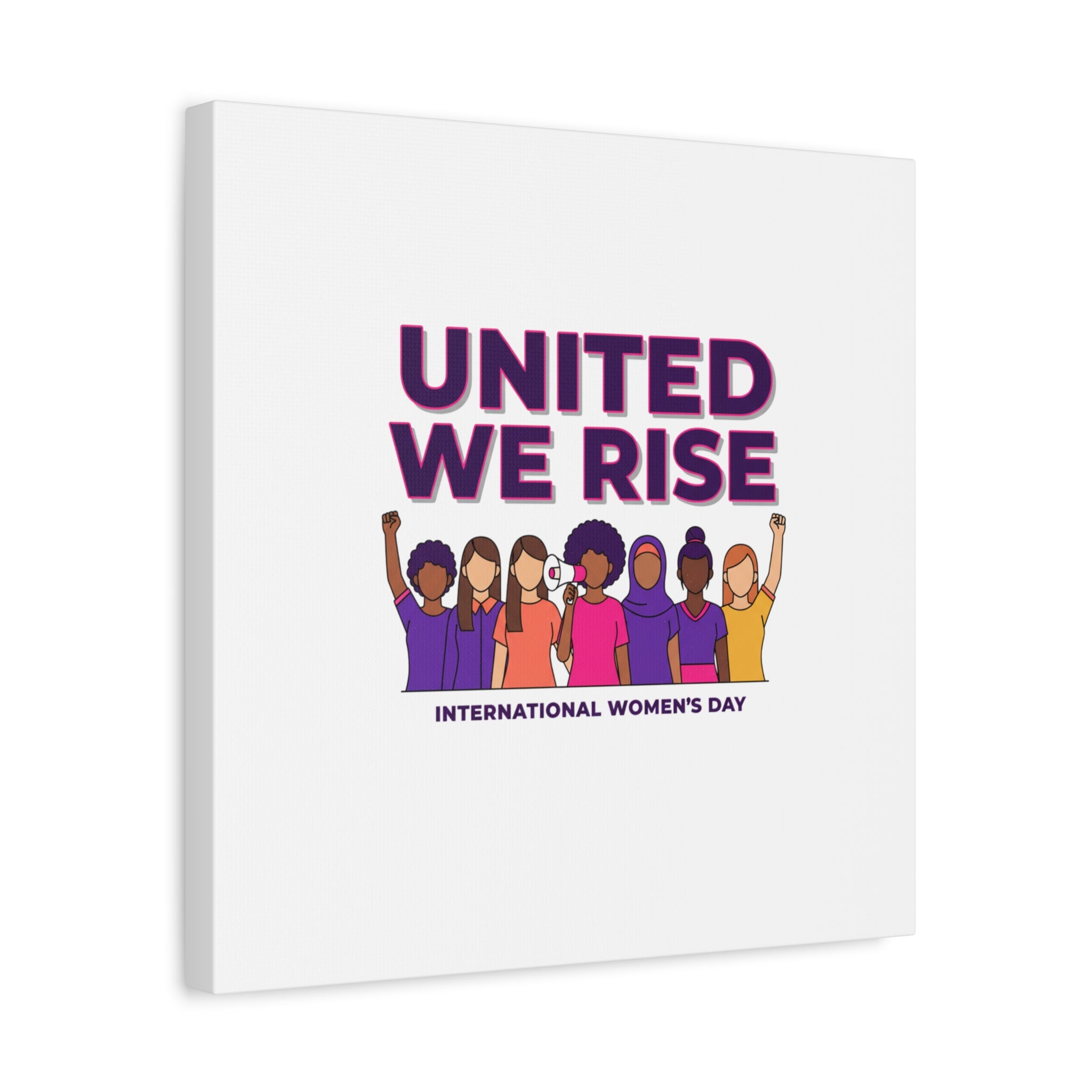 United We Rise Matte Canvas, Stretched | International Women’s Day, IWD Typography