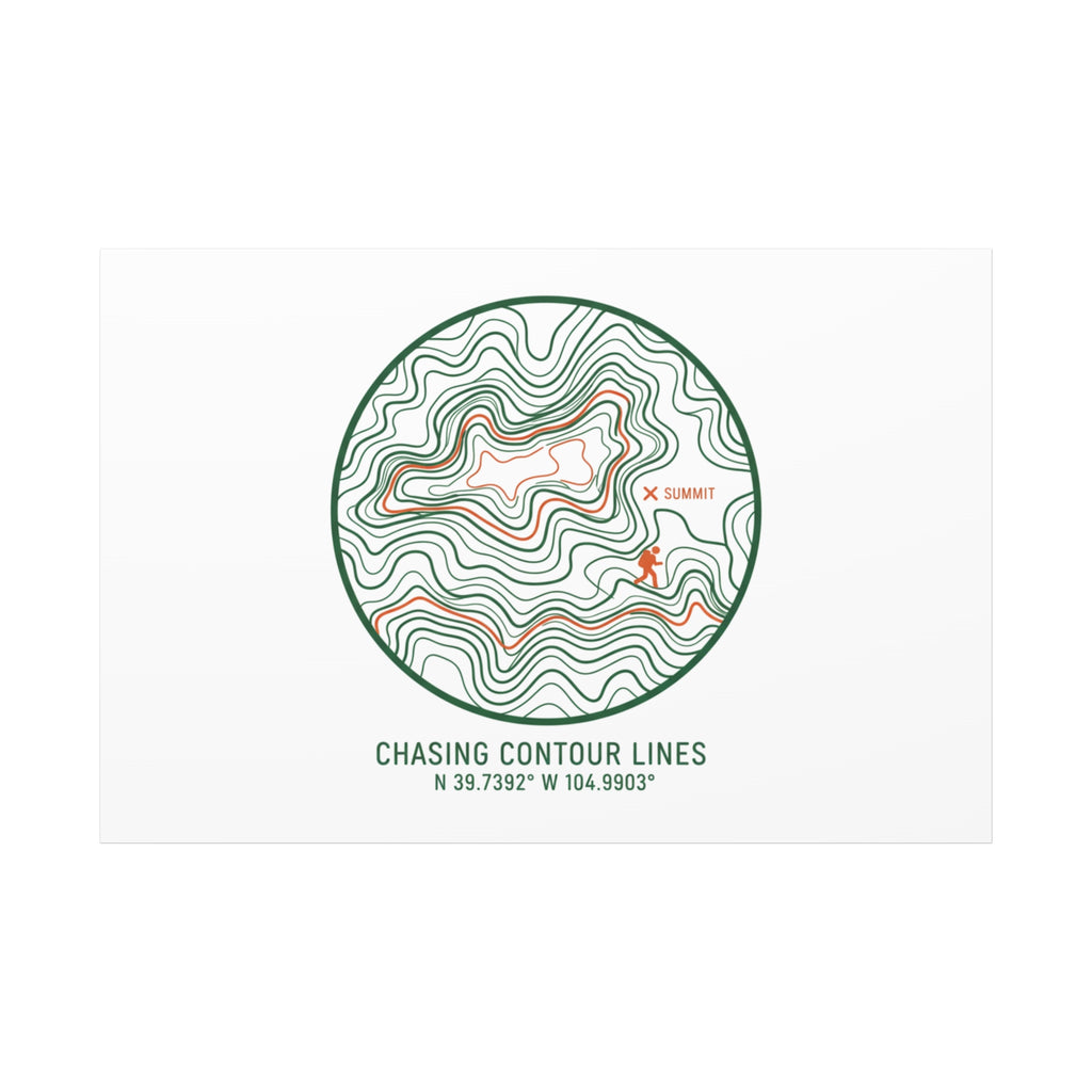 Chasing Contour Lines Topographic Canvas | topographic map print, contour line design