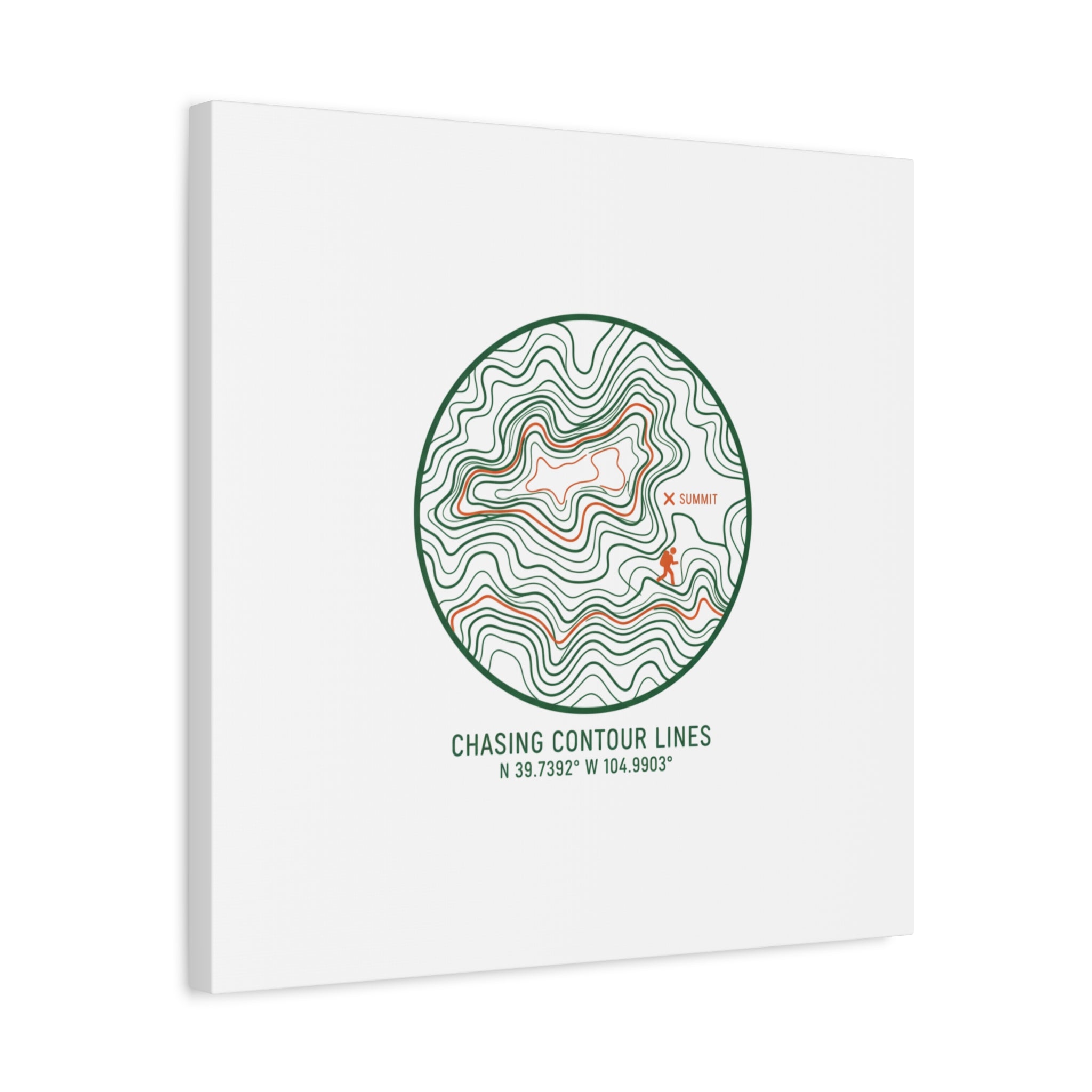 Chasing Contour Lines Topographic Canvas | topographic map print, contour line design