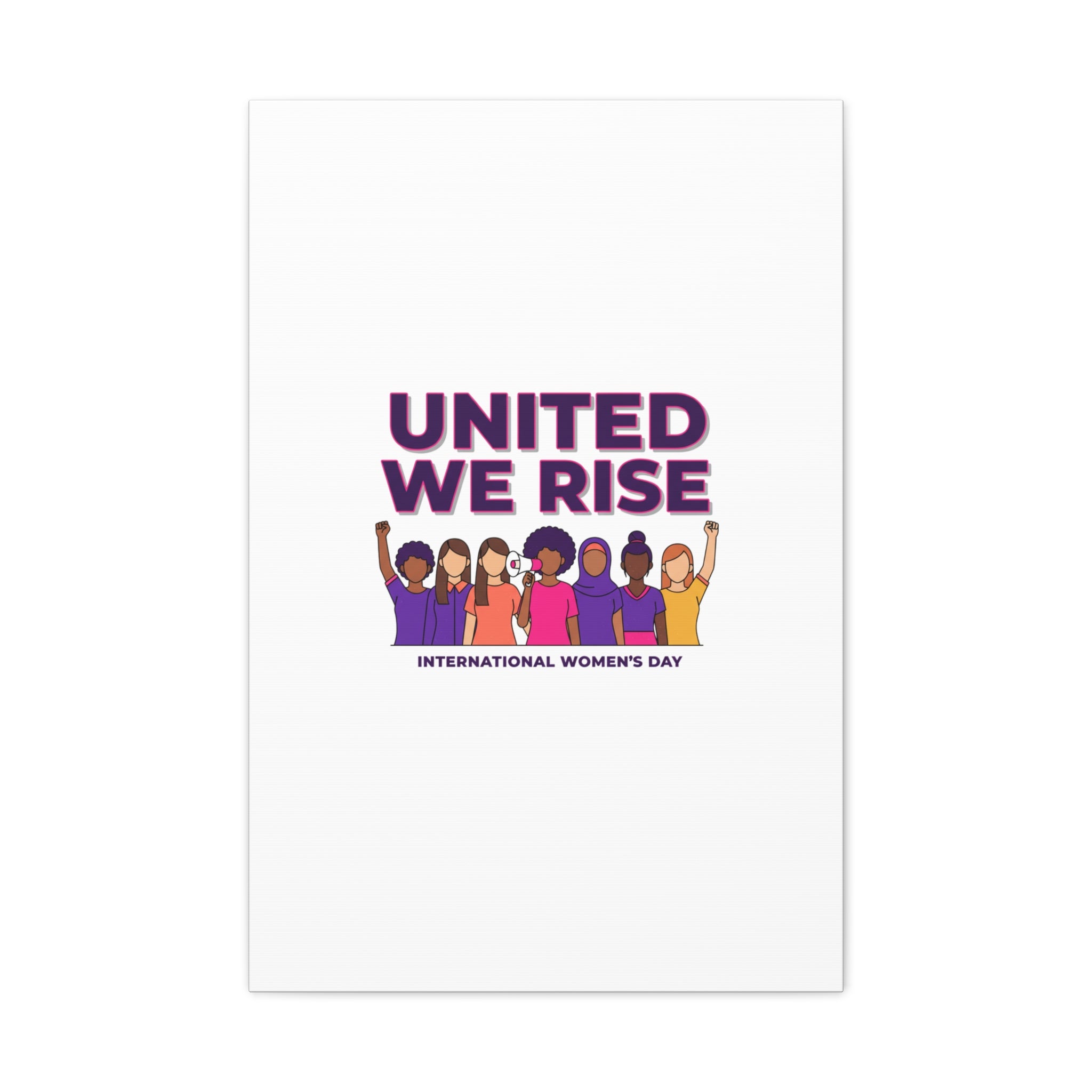 United We Rise Matte Canvas, Stretched | International Women’s Day, IWD Typography