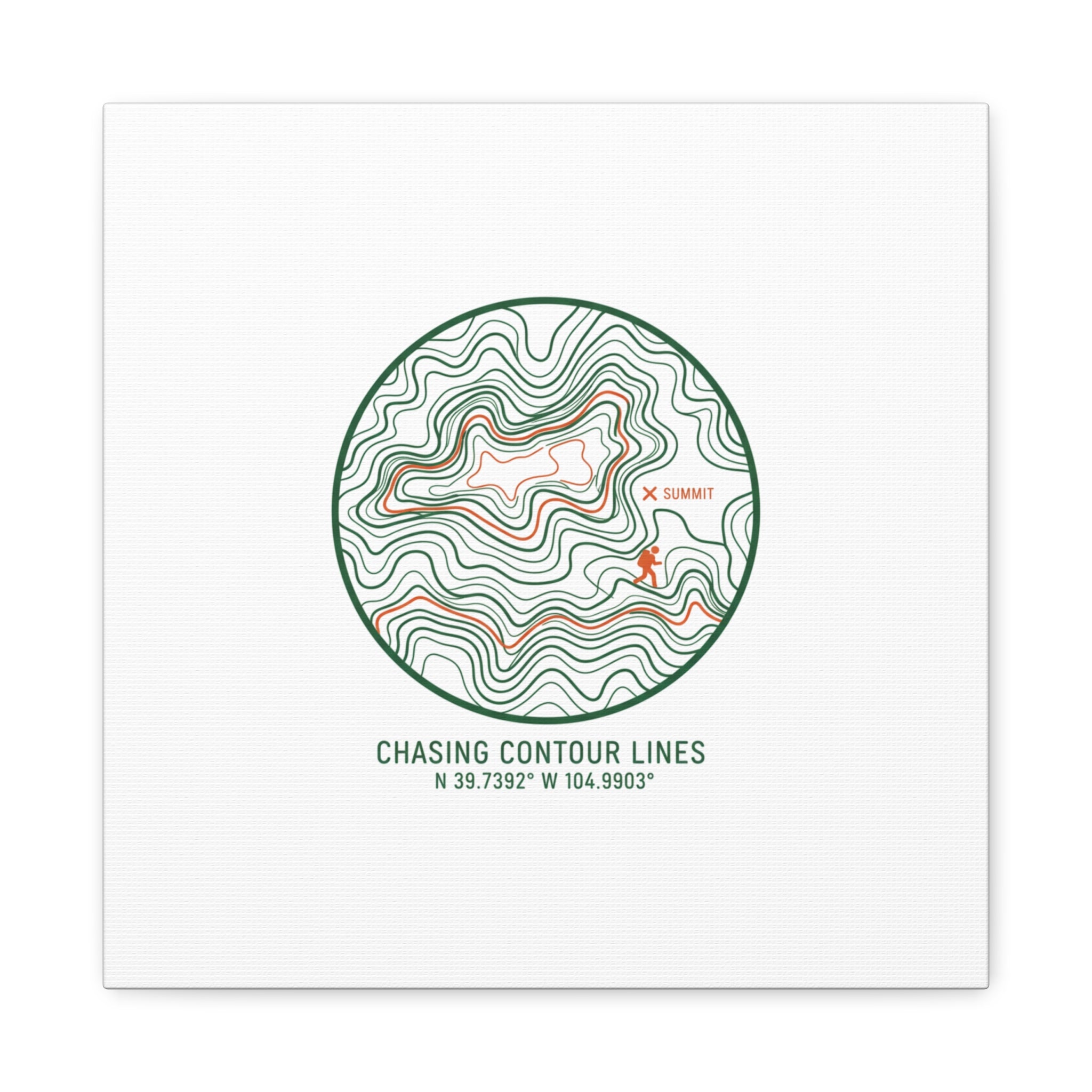Chasing Contour Lines Topographic Canvas | topographic map print, contour line design