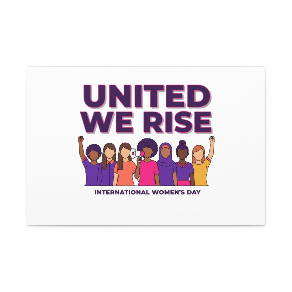 United We Rise Matte Canvas, Stretched | International Women’s Day, IWD Typography