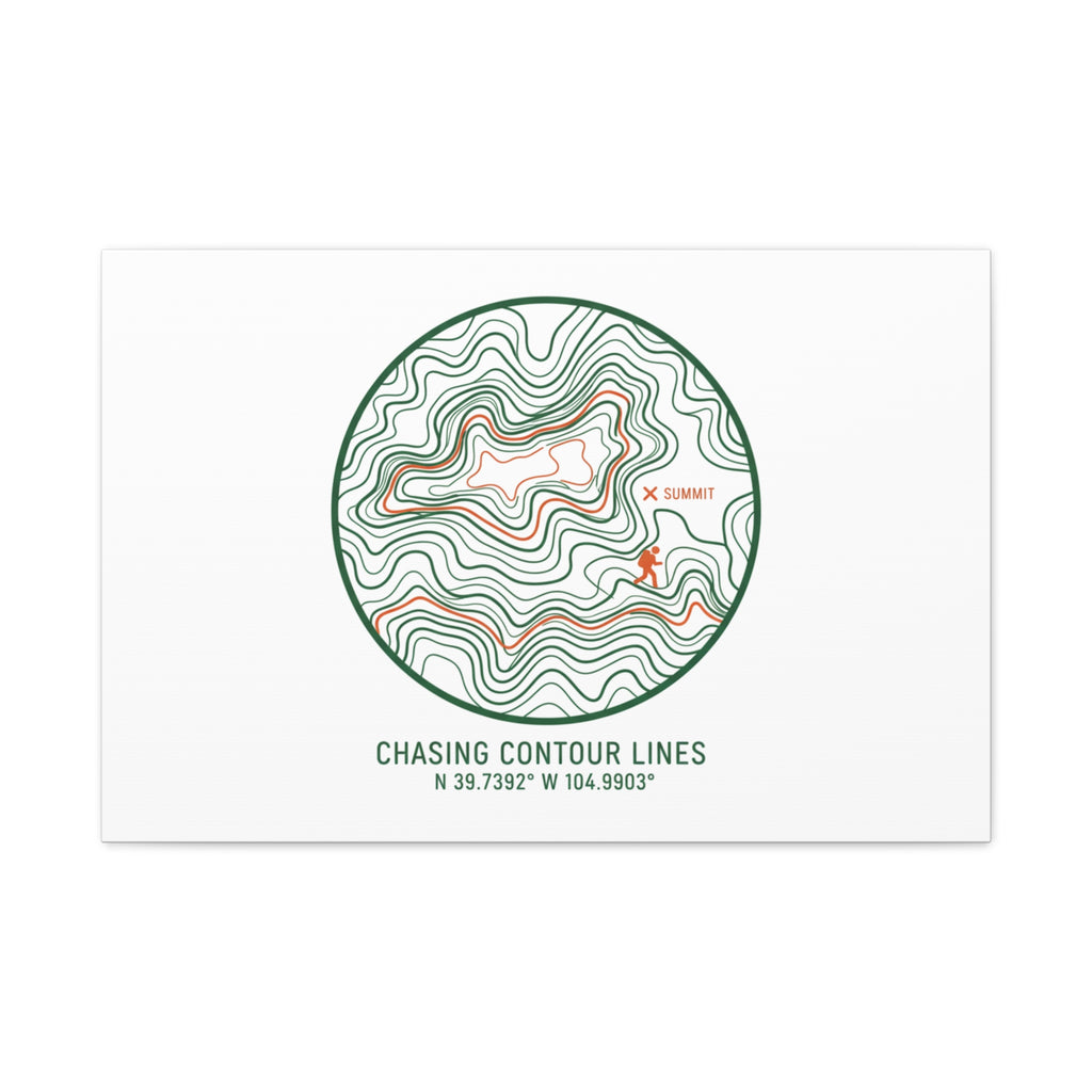 Chasing Contour Lines Topographic Canvas | topographic map print, contour line design