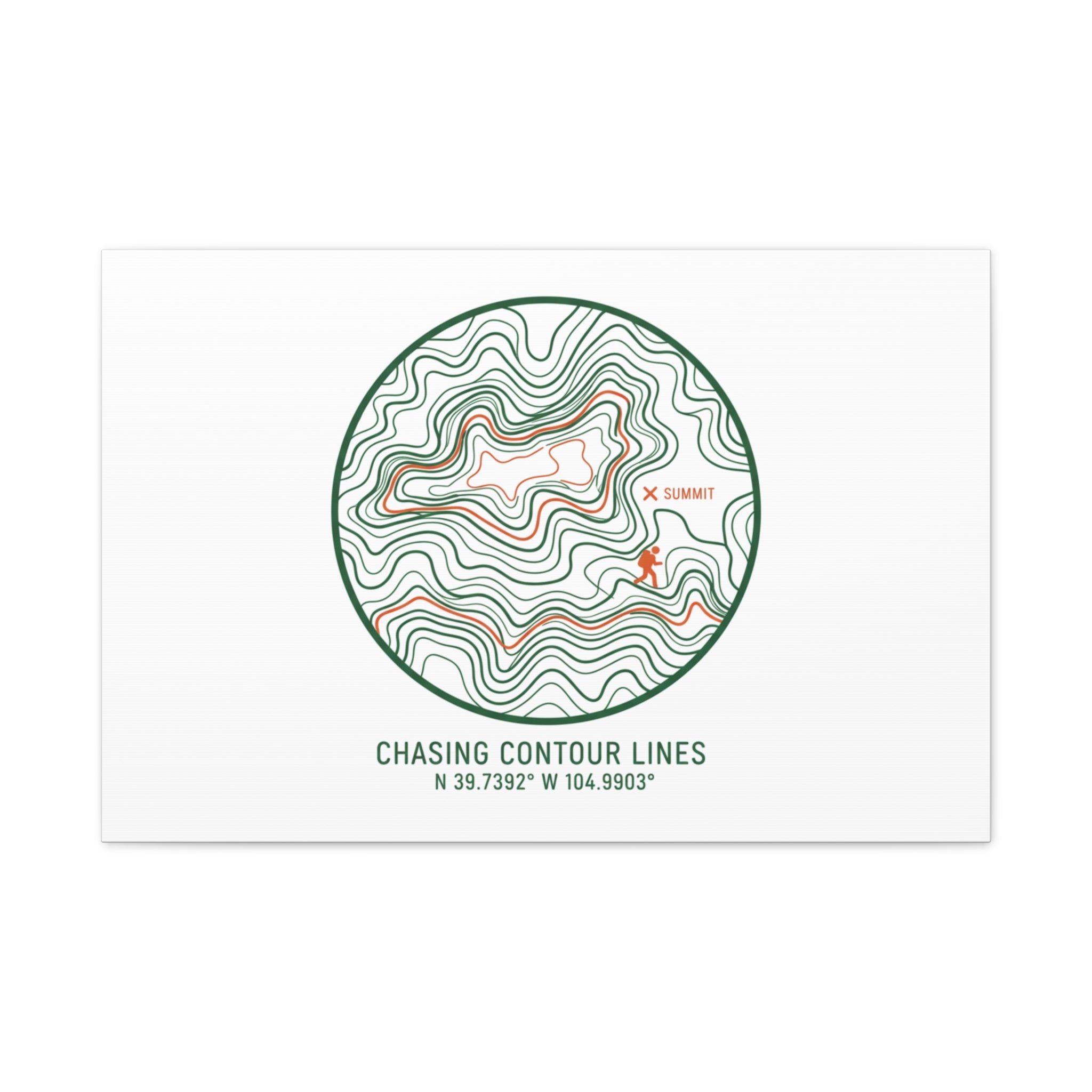 Chasing Contour Lines Topographic Canvas | topographic map print, contour line design